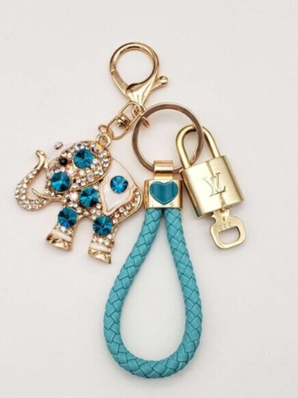 LV Gold Padlock Authentic 🔑 Luxury Bag Charm w/ Unbranded Elephant  Keychain